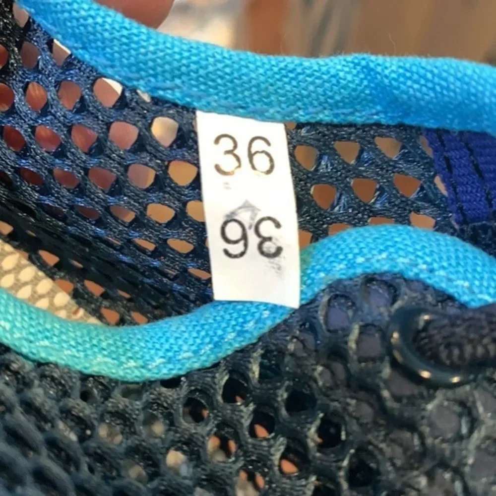 Socone Mesh Water Shoes Navy Blue Turquoise Trim Quick Dry [Size US 4‎ EU 36]]